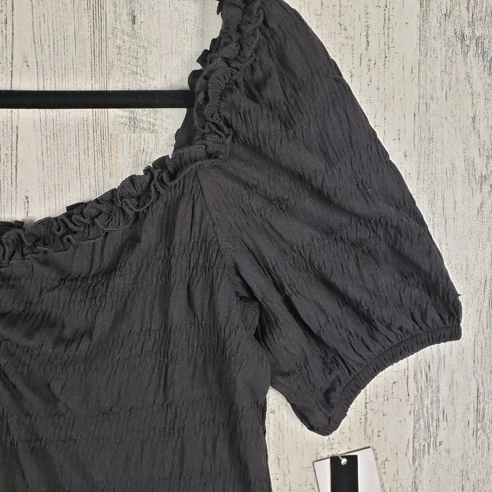 NWT Speechless Black Pucker Sweetheart Knit Short Sleeve Dress Women's Medium - Image 4