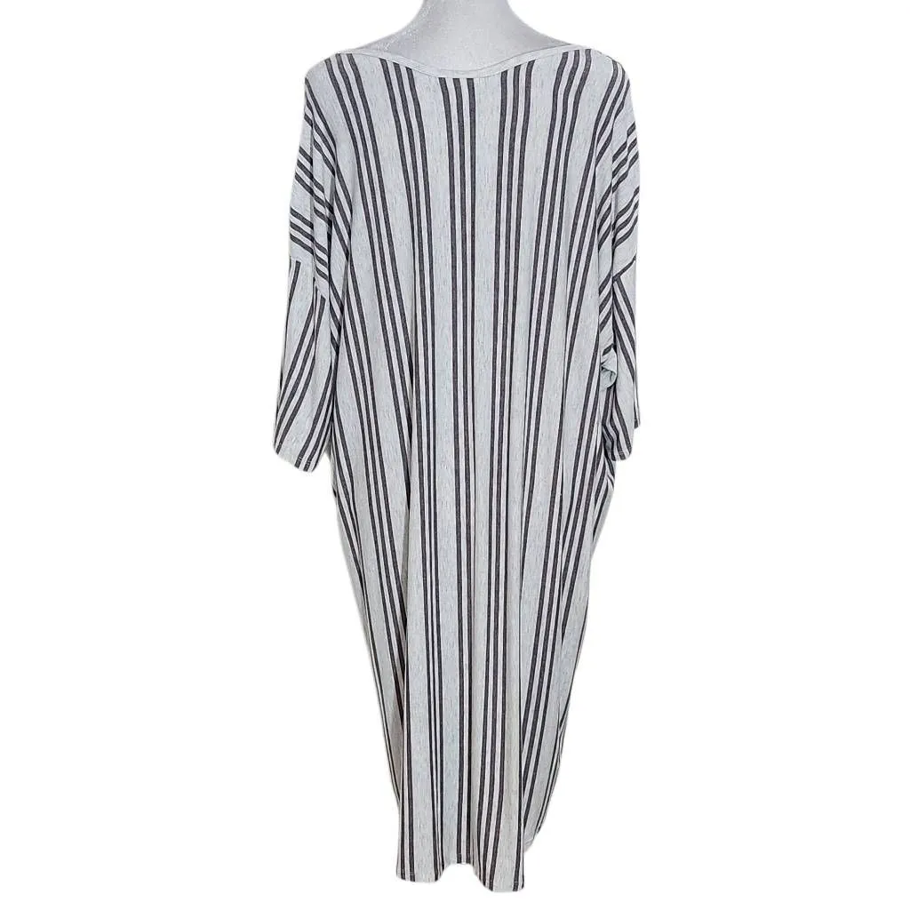 LuLaRoe Gray and Brown Stripe Tunic Size 2XL Lularoe Oversized Tunic - Image 2