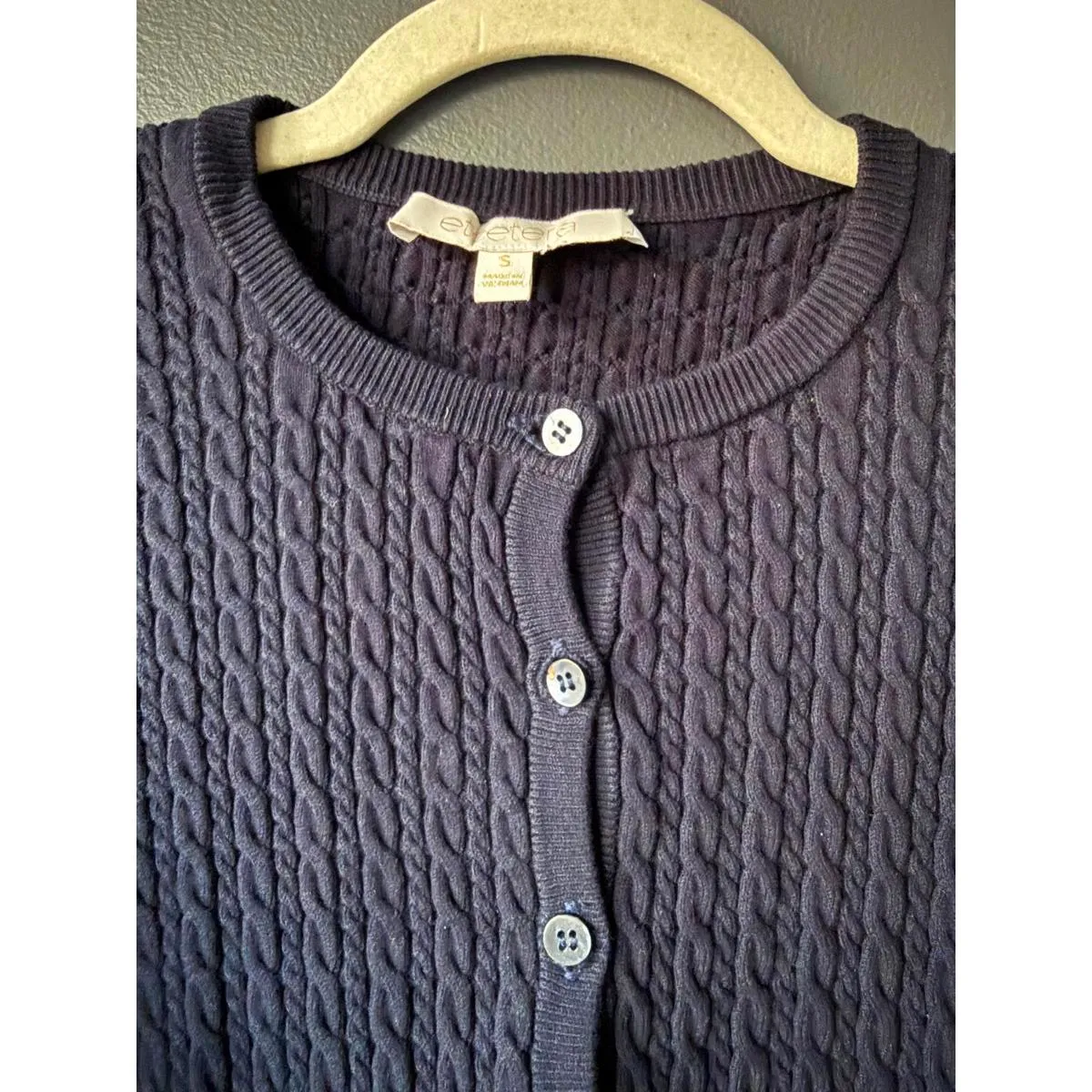 Etcetera size Small Cable Knit Button-Up Cardigan Sweater, Size Small - Image 2