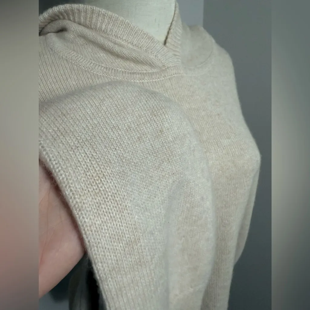 Rachel Zoe beige cashmere hooded sweater / sweatshirt size medium - Image 8