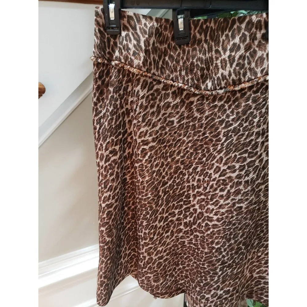 ECI Womens Brown Leopard Print Polyester Flat Front Casual Pencil Skirt Size 16W - Image 2