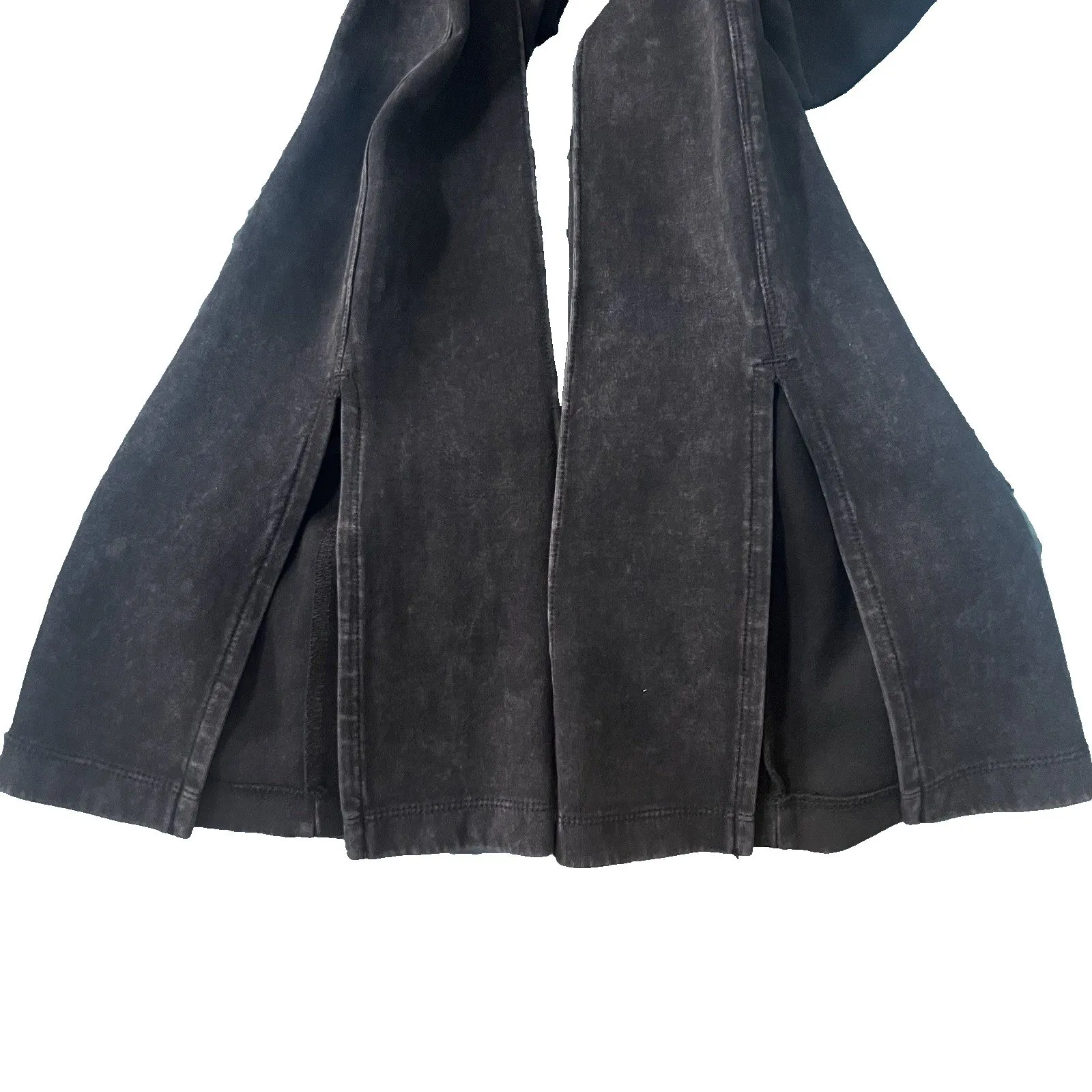 Black Flare Leggings Bell Bottoms High Waisted Size Small New Cotton Blend - Image 4