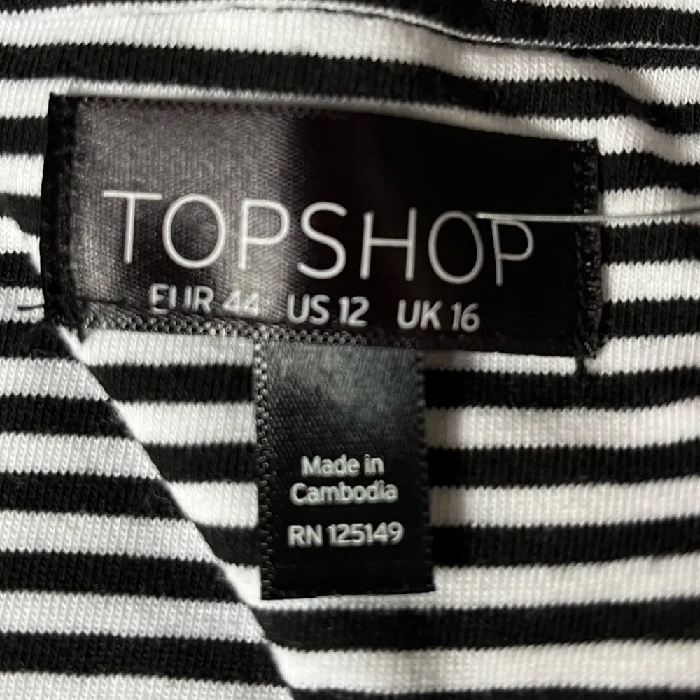 Topshop Striped Tube Top Black White Size 12 New - Image 4