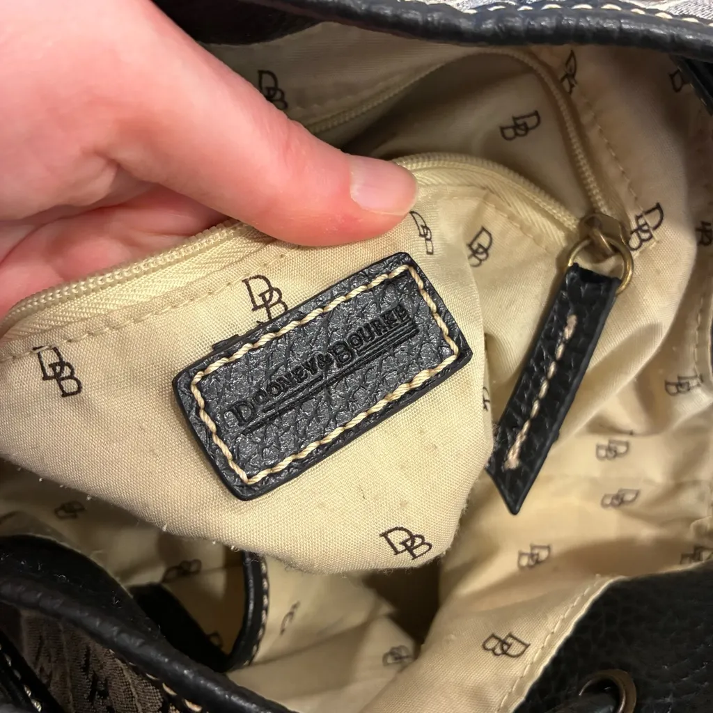Vintage Dooney & Bourke Signature Logo Bucket Hobo Shoulder Bag - Image 7