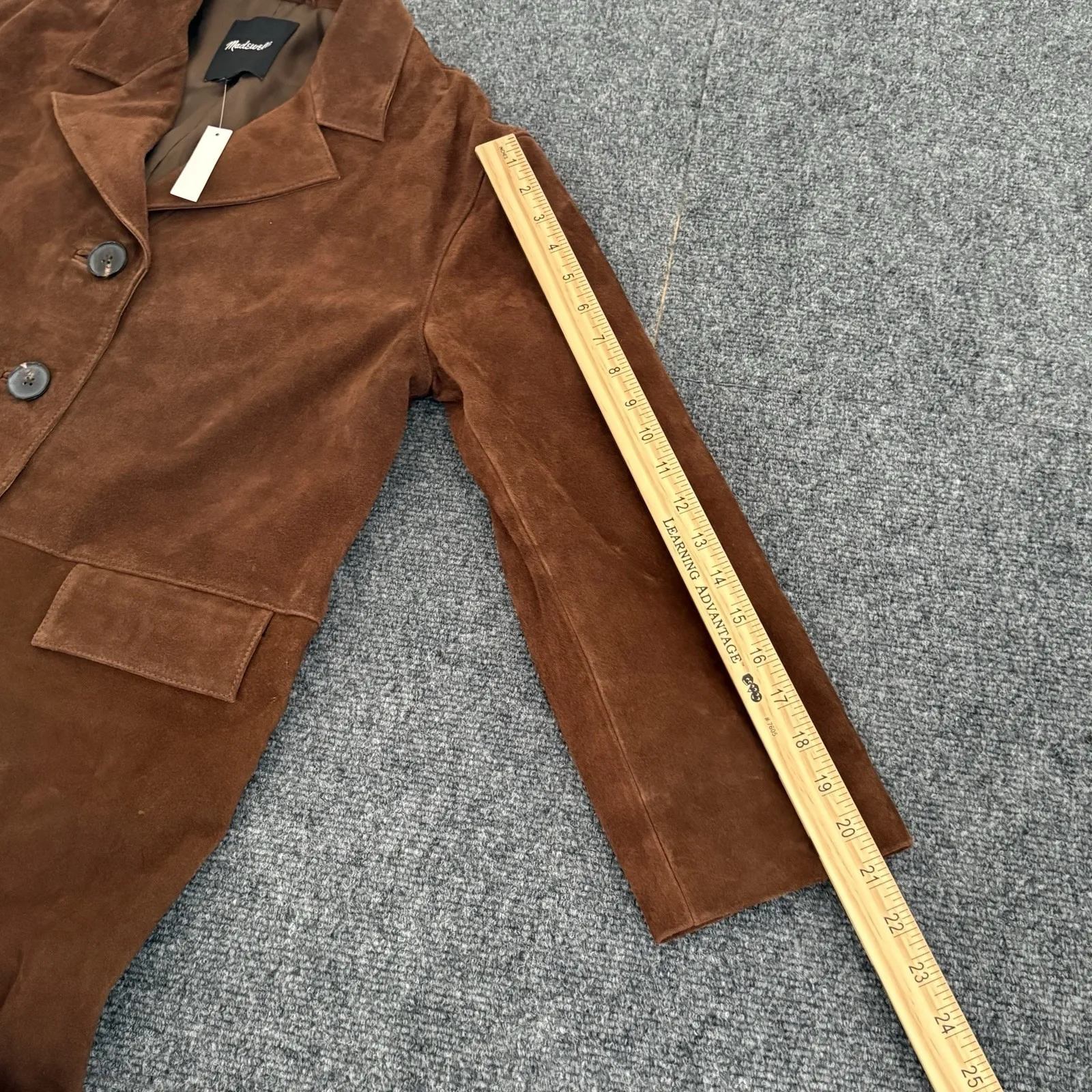 Madewell Single Breasted Brown Calf Suede Trench Coat Size XXS $698 NW766 NEW - Image 13