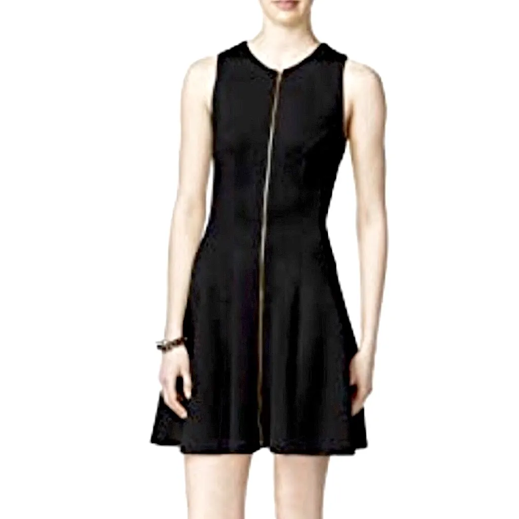 Bar III Black Sleeveless Dress with front zipper cute elegant work, date, formal - Image 9