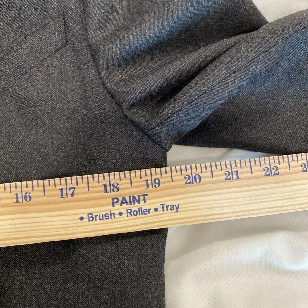 Vintage Karl Lagerfeld 100% Wool Brown Tuxedo Coat Dress Made In France - Image 11