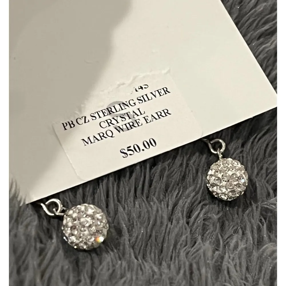 NEW Giani Bernini Crystal Ball Cluster Threader EARRINGS Sterling Silver Dangle - Image 6