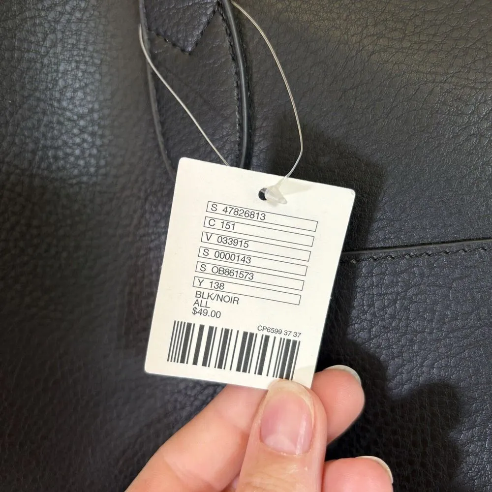 Urban Outfitters Large Purse Tote Shoulder Bag 100% Polyurethane Leather Black‎ - Image 2