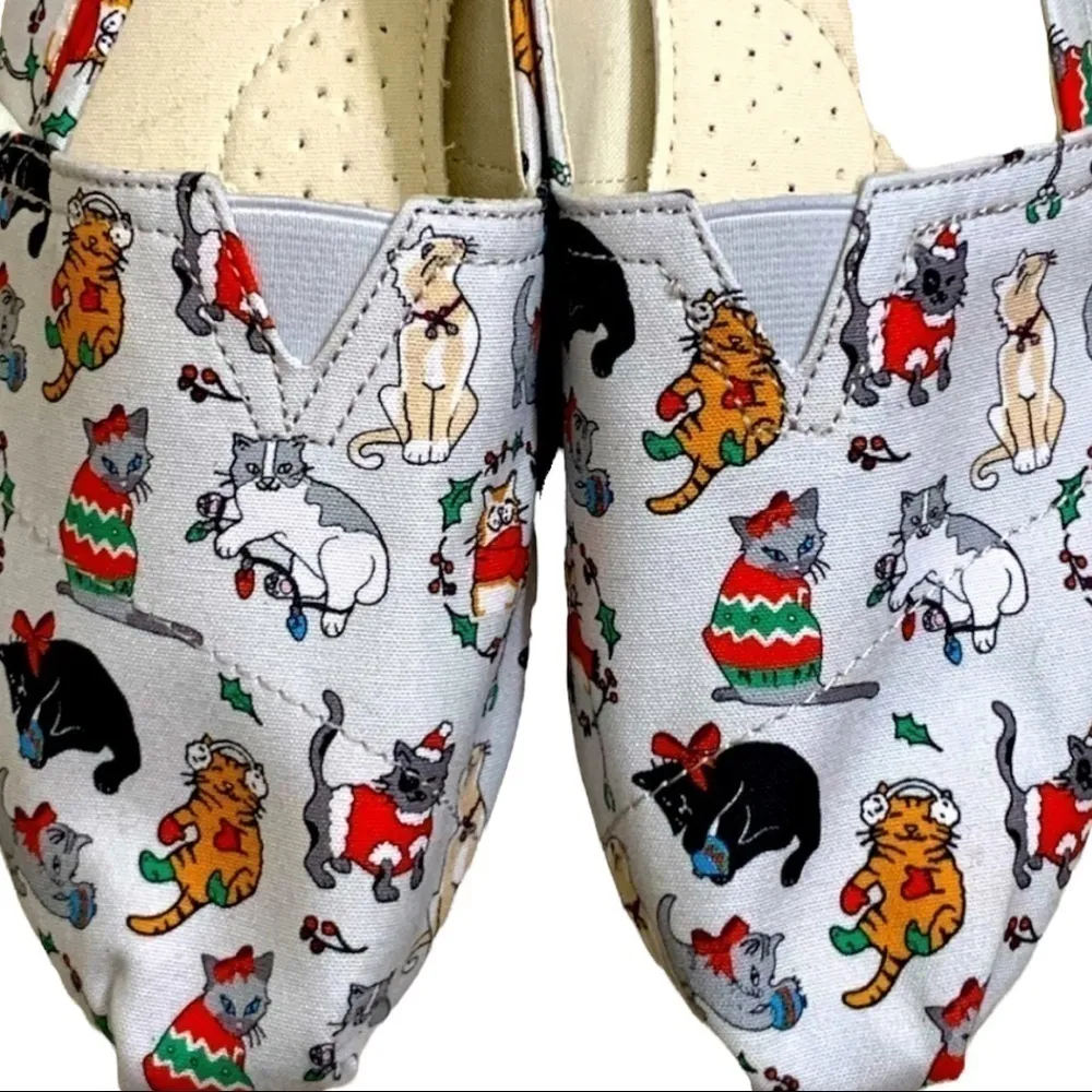 Toms‎ Christmas Cats 6 Festive Holiday Slip On Shoes - Image 3