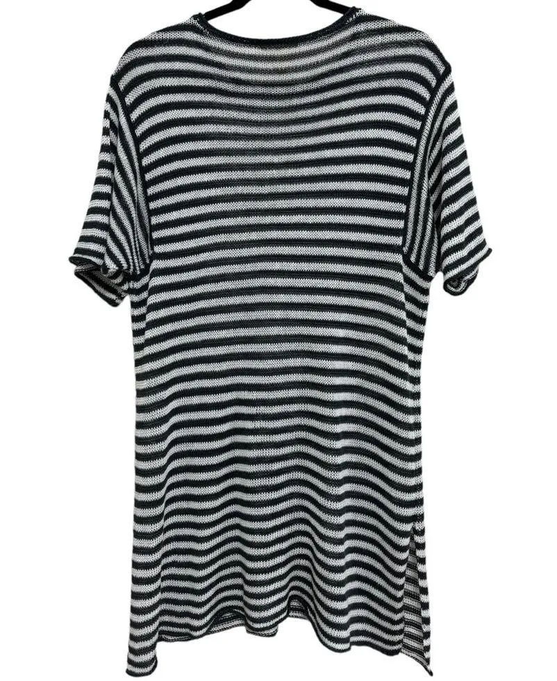 Eileen Fisher 100% Organic Linen Knit Striped Shirt Dress - Size S - Image 2