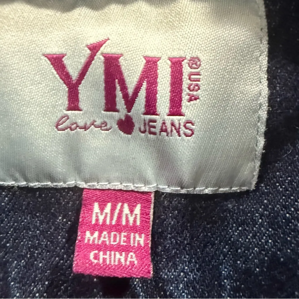 Ymi  Blue Distressed Jean Jacket, Size M - Image 4