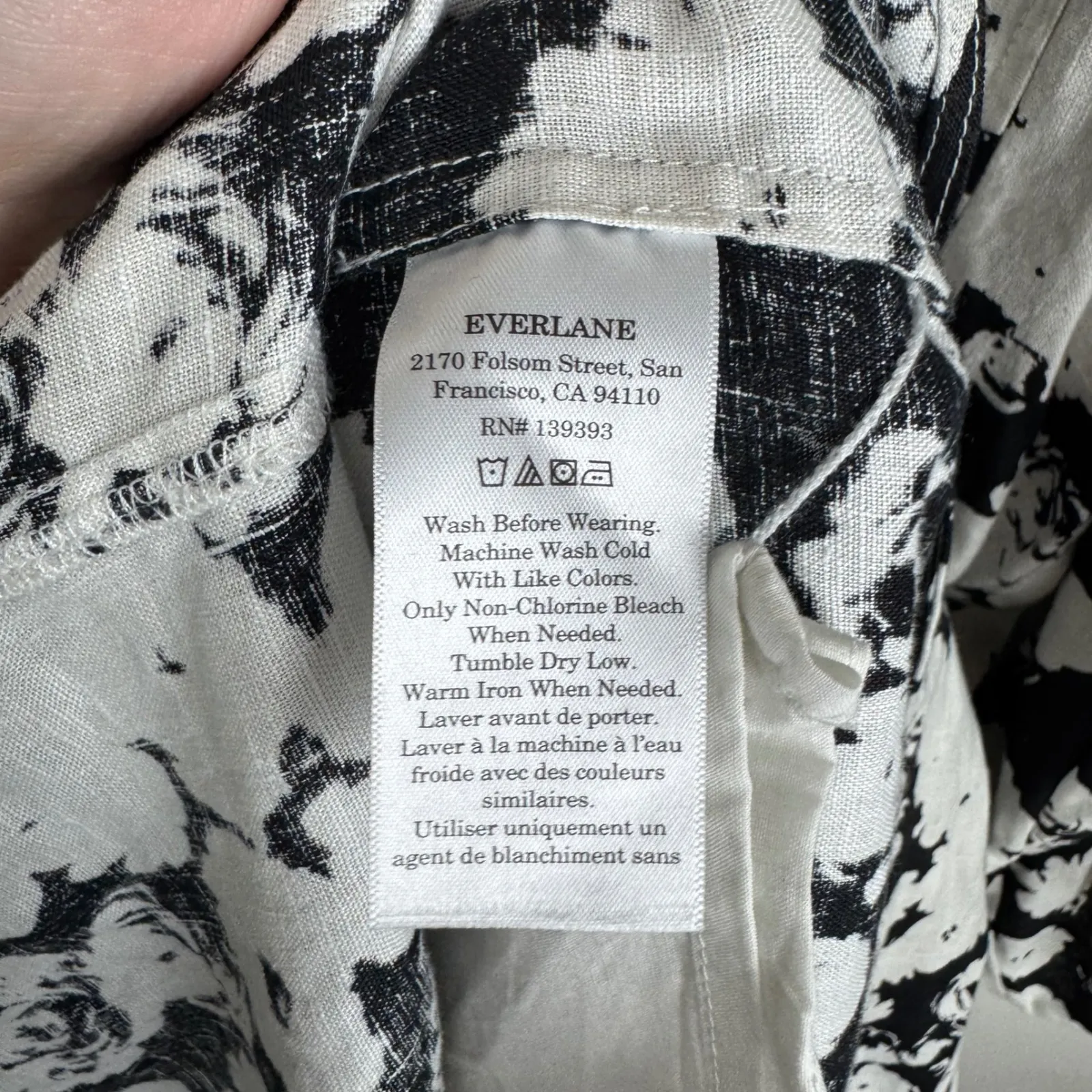 Everlane The Linen A-Line Midi Dress Size 8 Floral European Flax Cottage Neutral - Image 11