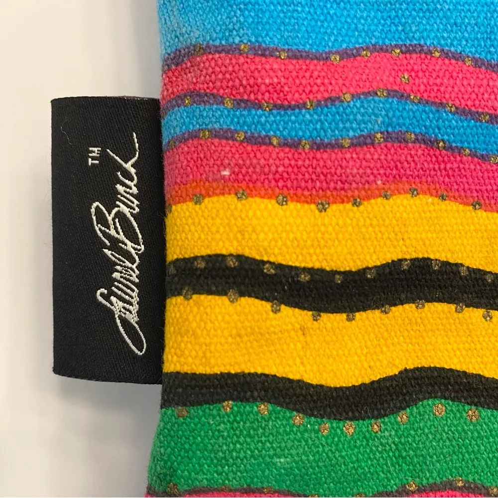 Laurel Burch Tote Bag Cats Canvas Coated Interior Vibrant Zipper Large Retired Green - Image 7