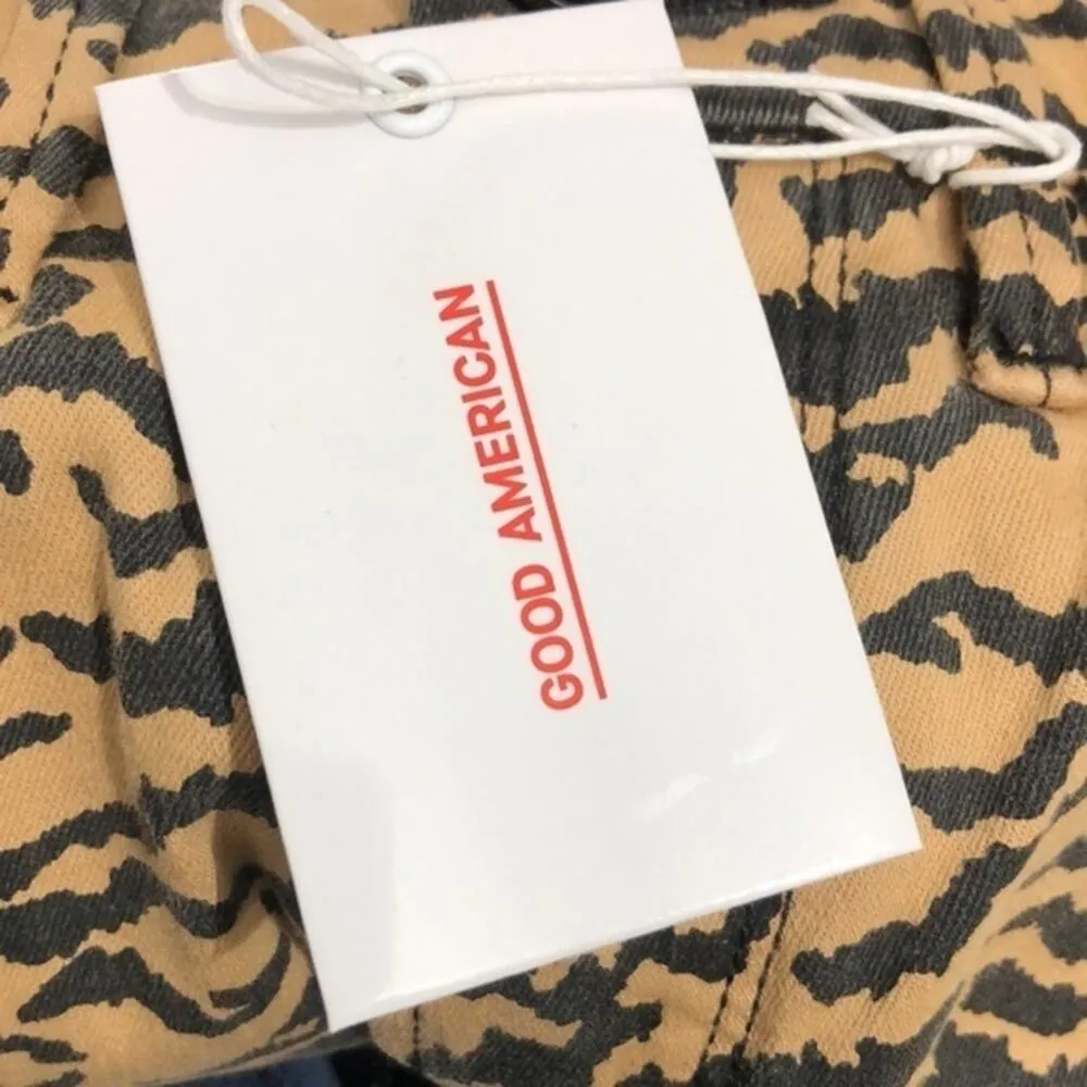 GOOD AMERICAN Jeans Good Waist Crop Zebra Print Jeans Size 8/29 NWT - Image 9