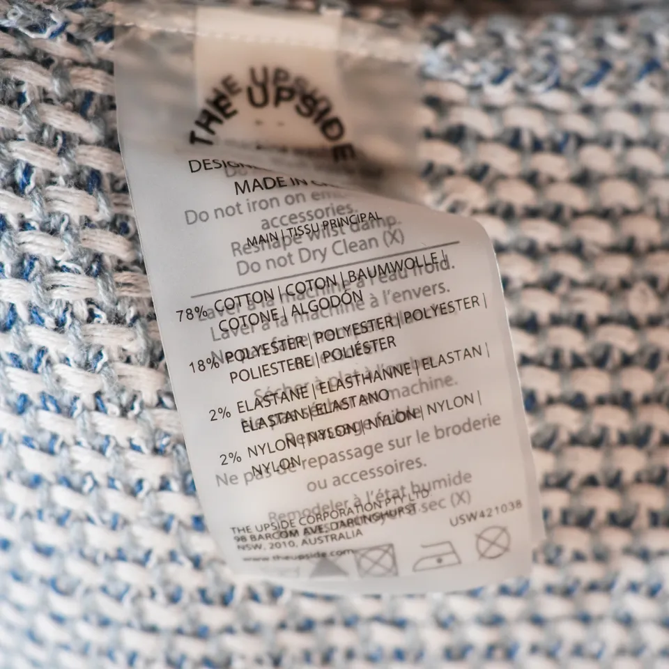 The Upside NEW  Azzurra Cotton Stretch Knit Aida Polo Short Sleeve Sweater Cabana - Image 3