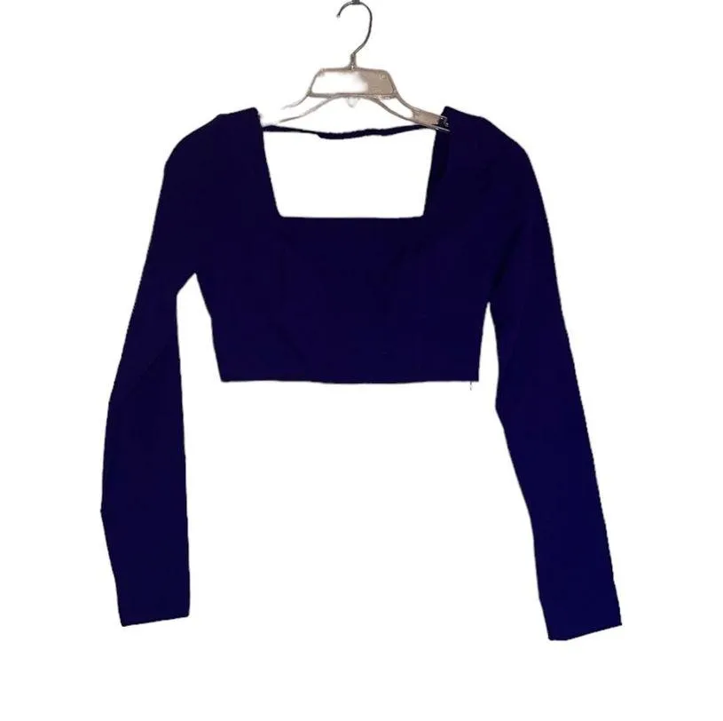 NWT ZARA CROPPED TOP PURPLE BLOGGERS FAV LONG SLEEVE - Image 10