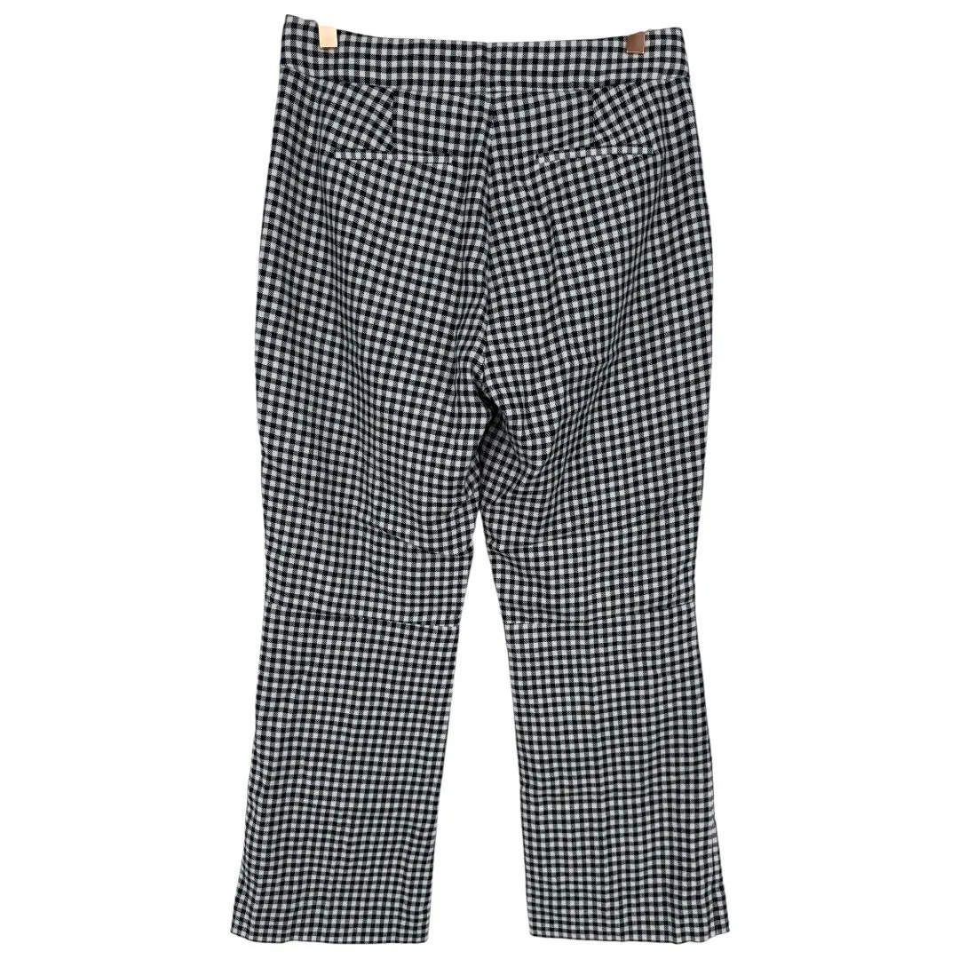 J.Crew Women's Hayden Kickout Crop Pants Gingham Stretch Linen Sz 4‎ Tall Preppy - Image 2