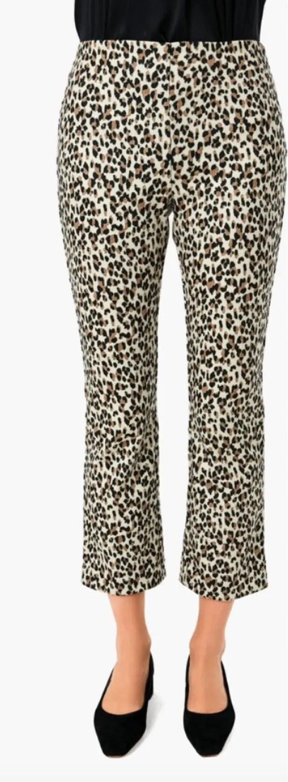 Tuckernuck Leopard Ashford Pants Cropped Kick Hem Cream Brown Tan Size Small - Image 1