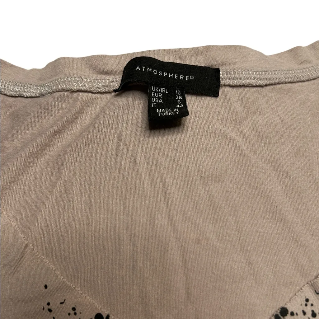 Vintage Y2K Atmosphere Baby Pink Bad Girl Skull & Roses Graphic Tee 2000’s sz 6 - Image 3