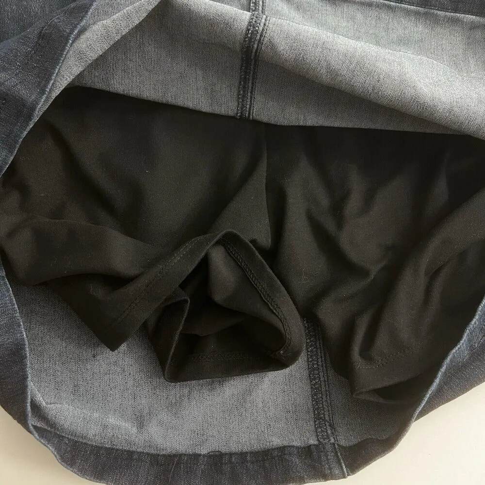 Lee Riders Womens Skirt Denim Midrise Stretch black Button Zipper short 18W M. - Image 10