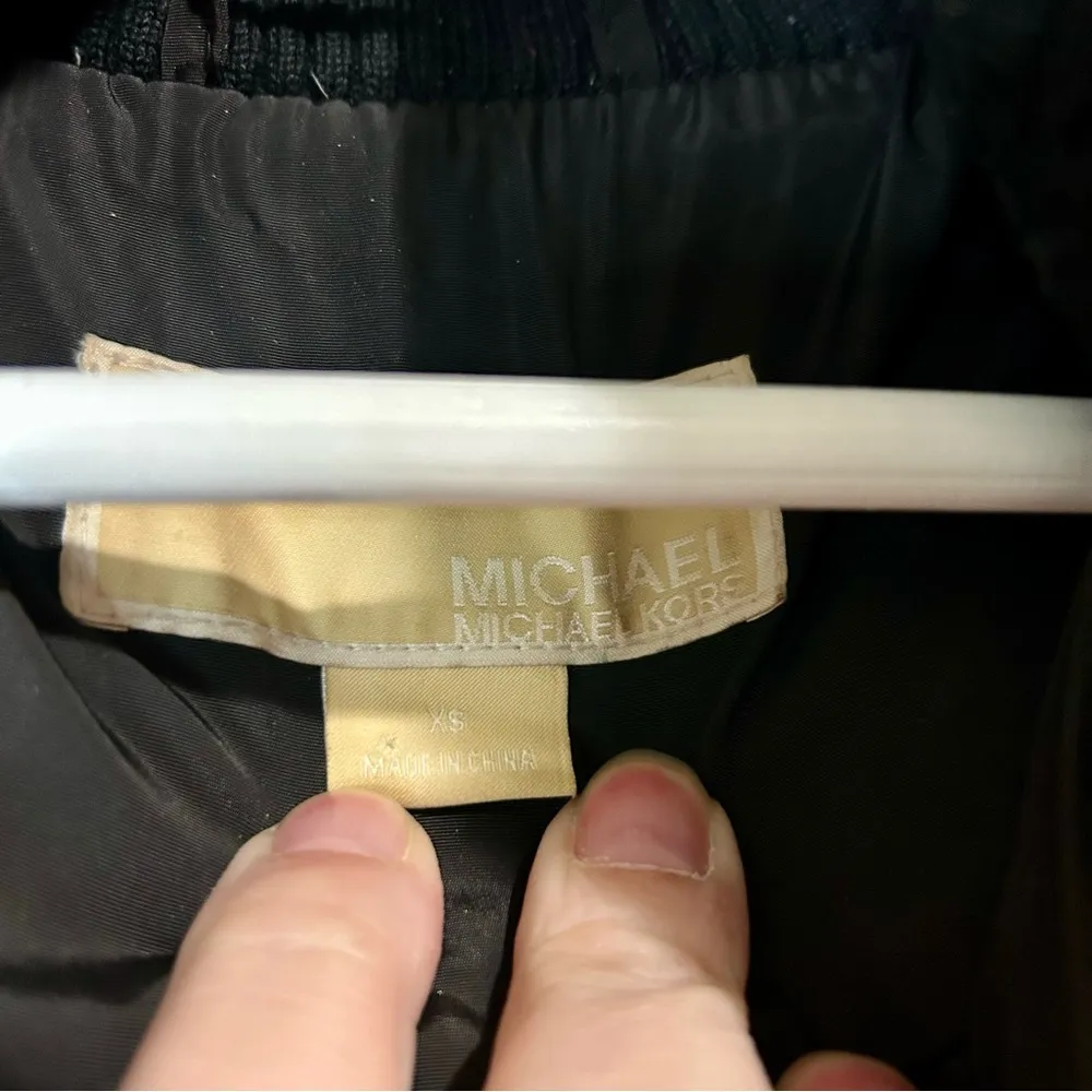 Michael Kors Women’s Faux Fur Trim Double Puffer Jacket Black Size XS FLAW - Image 4