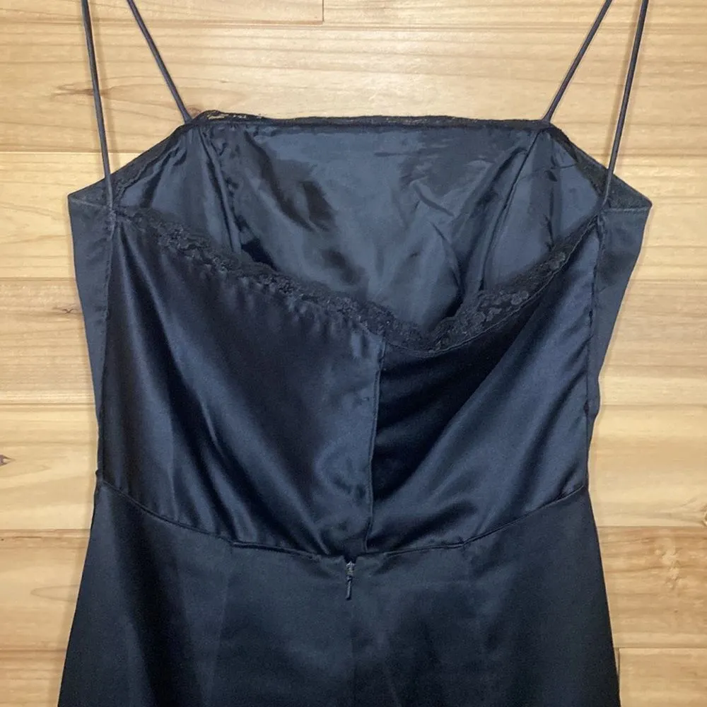 Vintage Morgan & Co Size 9/10 Satin Prom Dress Black - Image 7