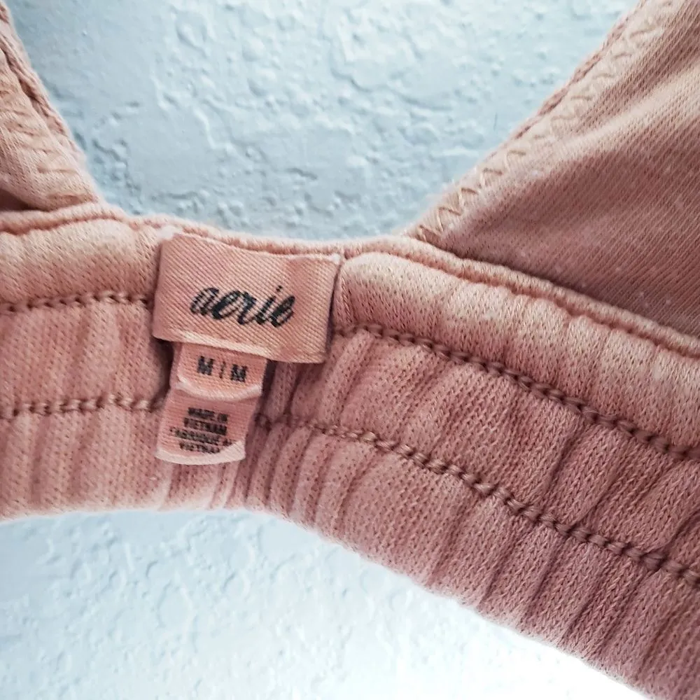 Aerie Tan Waffle Knit Lounge Bra - Image 3