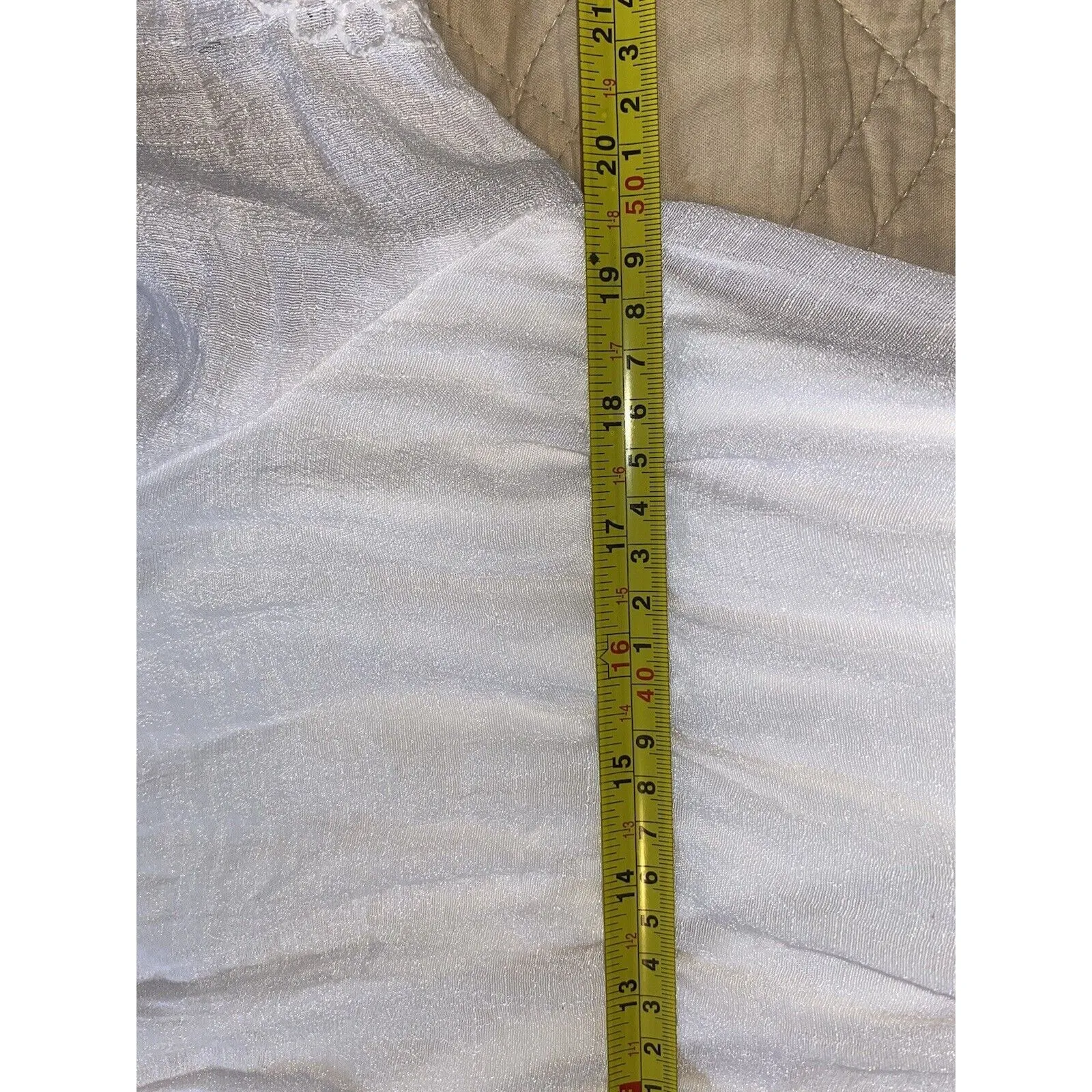 MLLE GABRIELLE Women’s Midi White Gauze Lined Dress Crochet Bell Sleeves Size 2X - Image 13