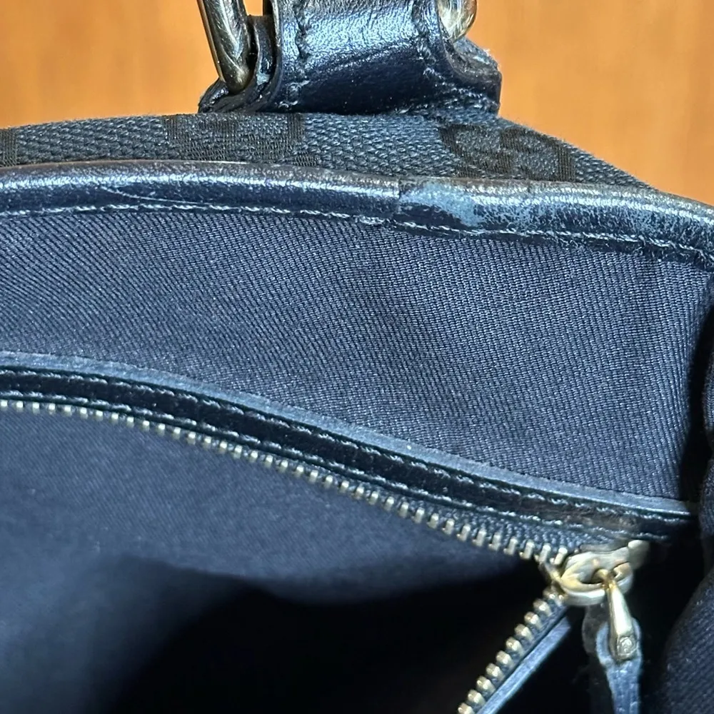 Gucci Authentic Black & Beige GG Web Monogram Canvas Joliecoeur Tote w/ COA - Image 10