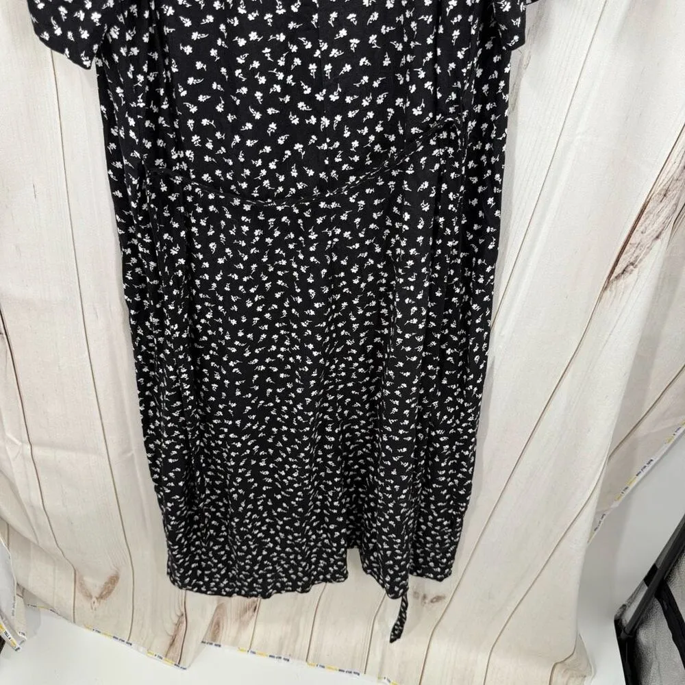 Monki Women’s Large Black Vneck Patterned Maxi Dress Stretchy - Image 7