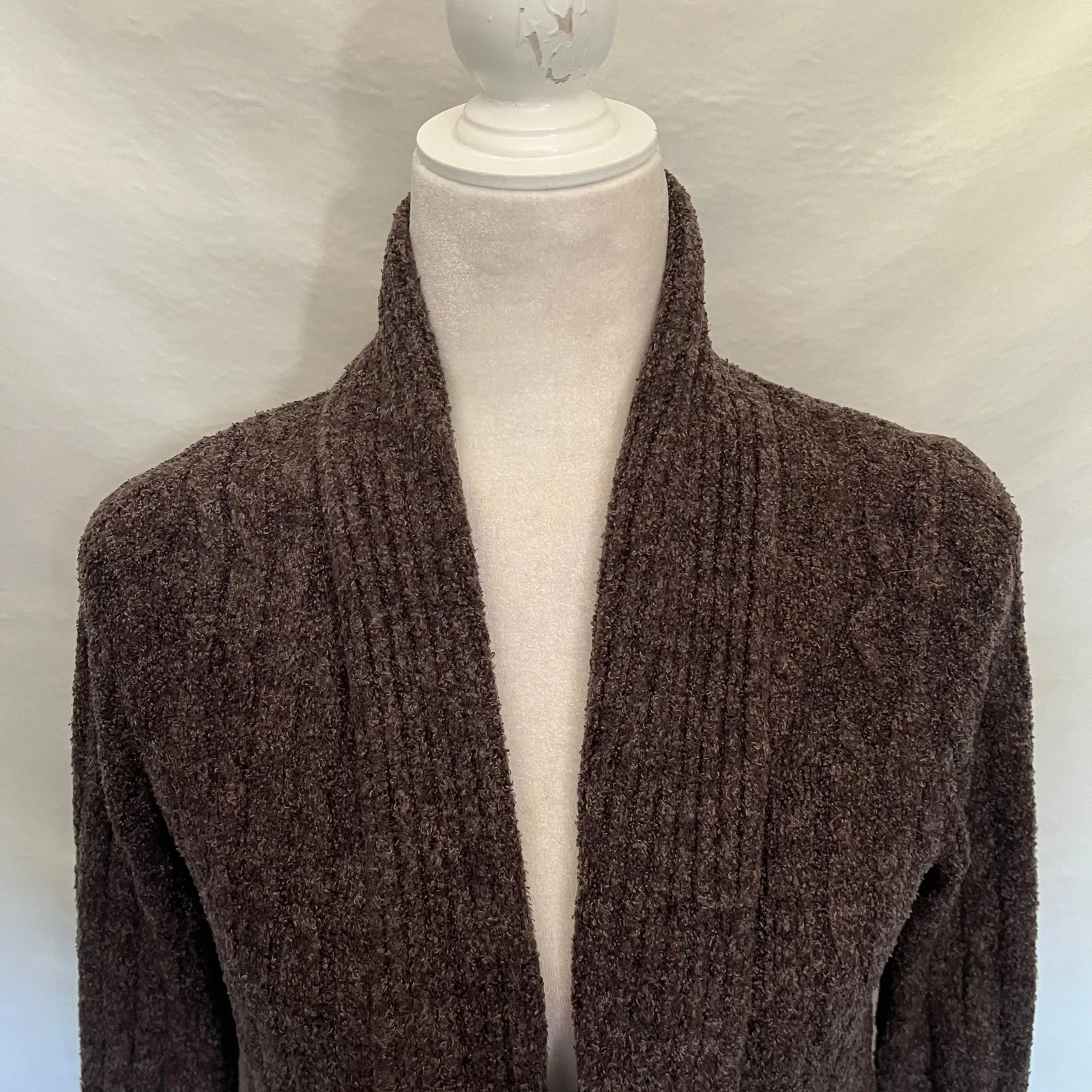 Barefoot Dreams CozyChic Lite Cardigan Womens Sweater Sz XS Brown Coastal Cozy - Image 3