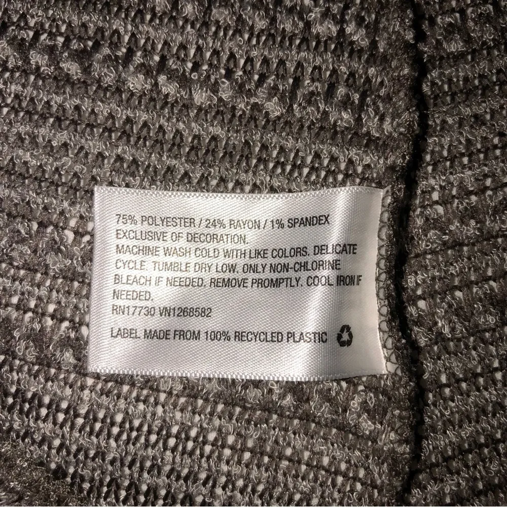 Knox Rose Size XS Open Weave Cardigan Crochet Peplum Gray Brown Long Sleeve - Image 9