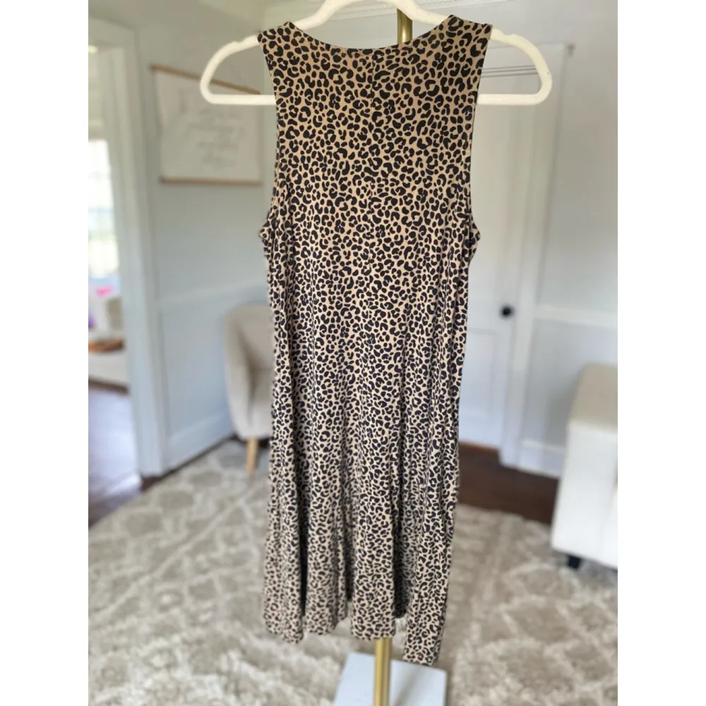 Old Navy Leopard Tank Dress Swing Summer Spring Boho Chic Brunch Streetwear S - Image 4