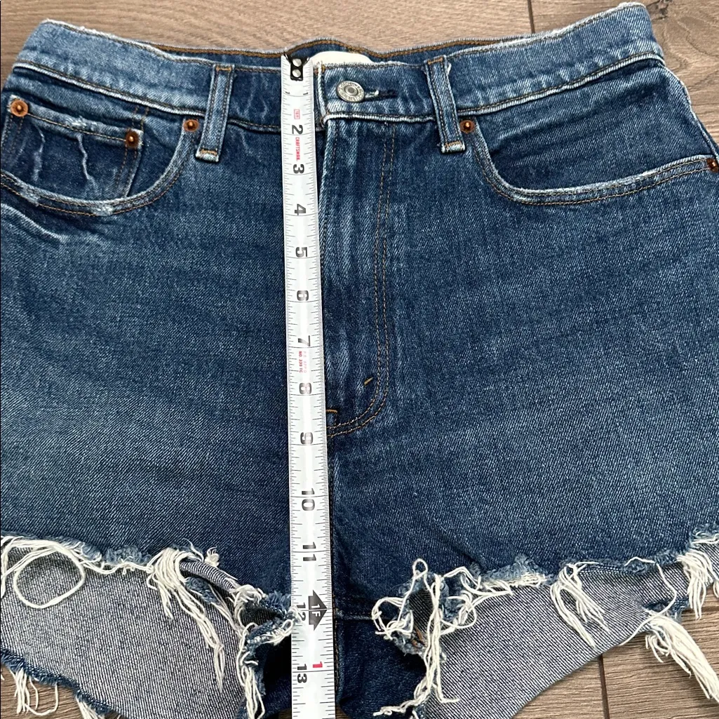 Abercrombie & Fitch The Mom High Rise Curve Love‎ Stretch Blue Jean Shorts 28 - Image 7