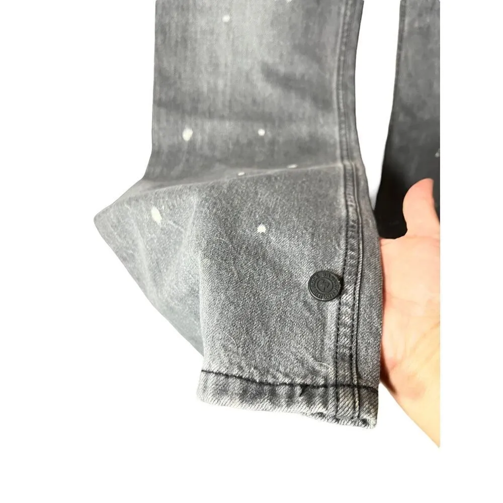 Sandrine Rose Womens Polka Dot Gray Wide Leg Button Fly Buckle Back NWT Size 28 - Image 5