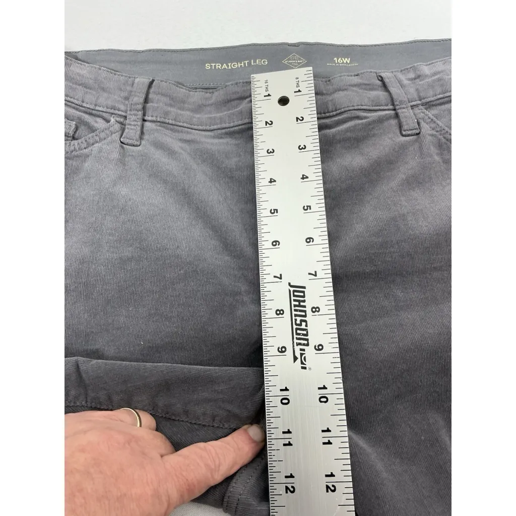 Womans Excellent Condition St John’s Bay Straight Leg Courdory Pants 16 W Gray - Image 7