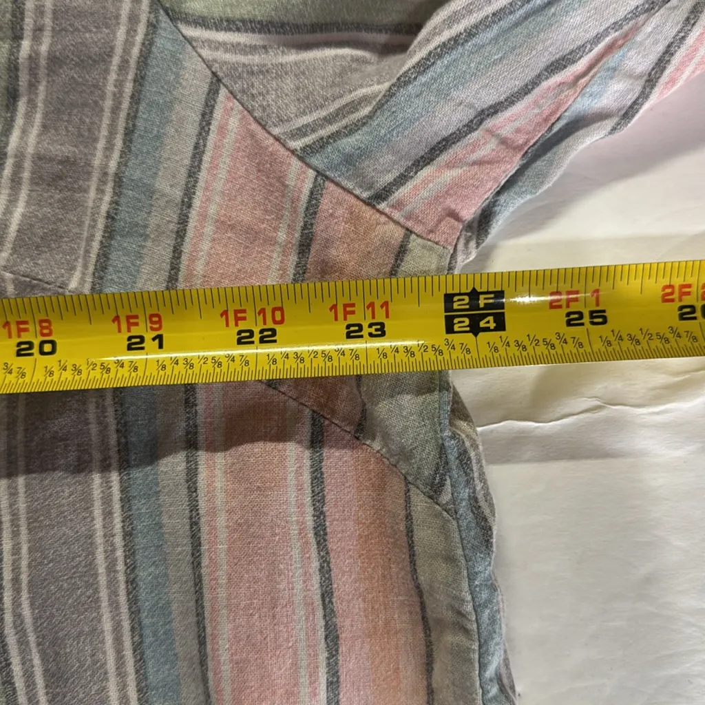 Tahari Multicolor Striped linen blend popover pastel rainbow 2X 3/4 sleeve - Image 10