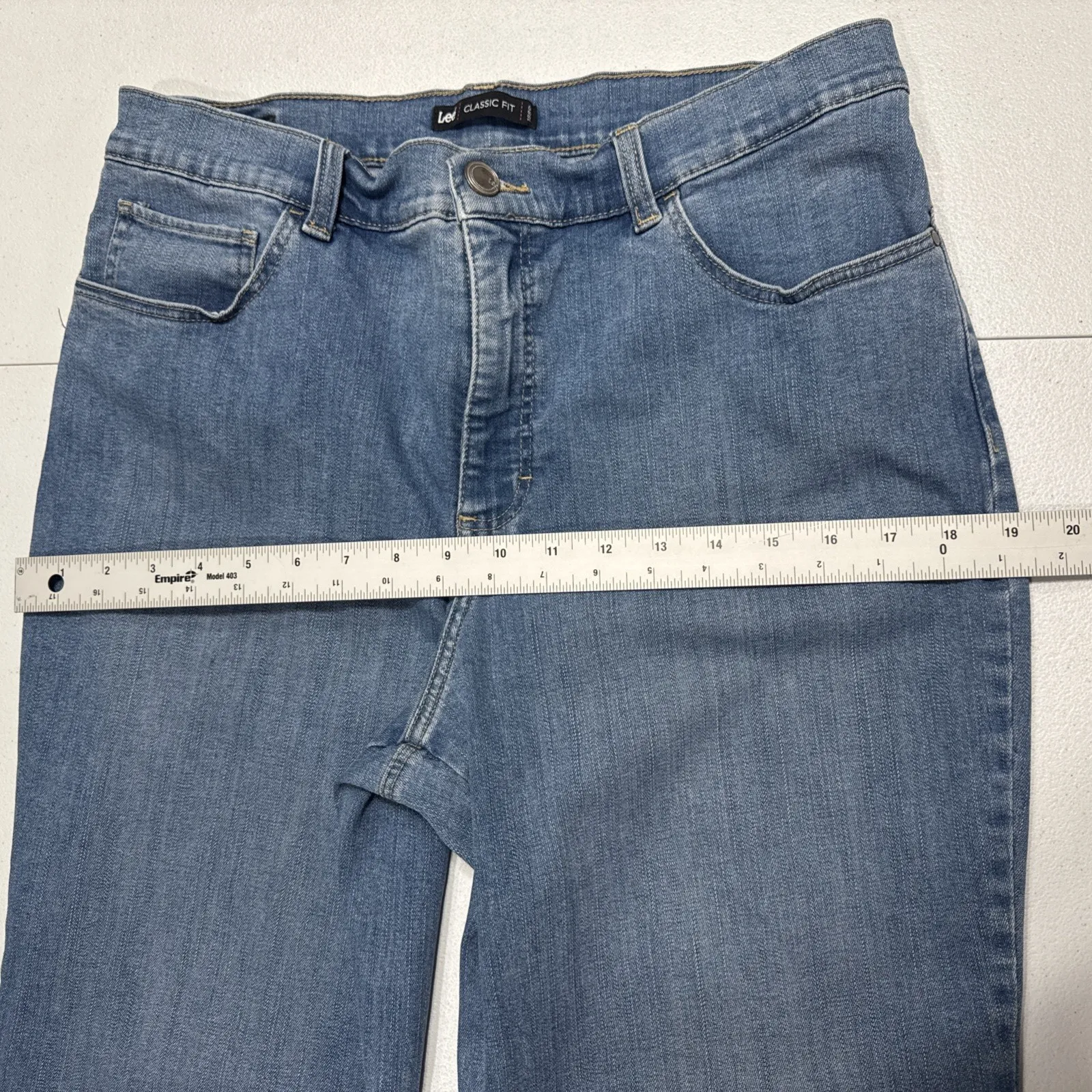 Lee Classic Fit Jeans Women's 14 Medium High Rise Straight Leg Blue Denim Pants - Image 5
