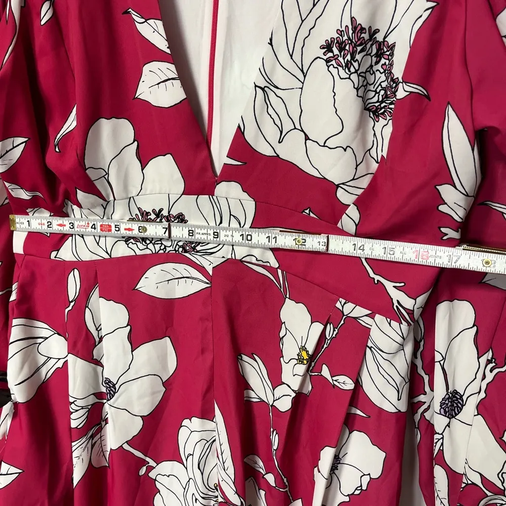 NWT Anthropologie Natalia Mazzei Zubillaga Deep-V Pink Floral Printed Romper L - Image 10