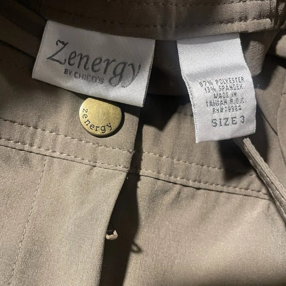 Chicos Zenergy Pants Womens 2 Large Brown Wide Leg Cropped Capris Stretch - Image 2