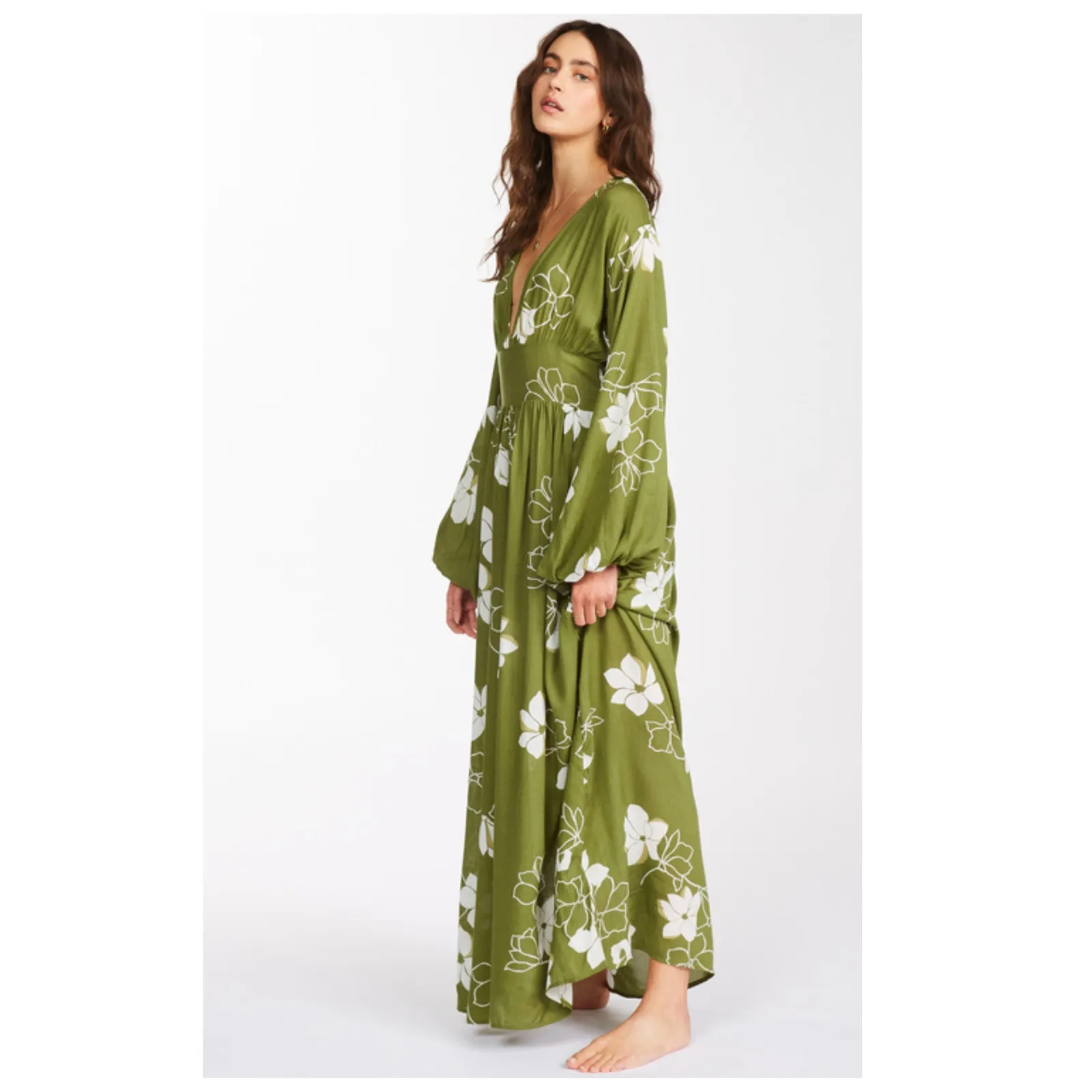 BILLABONG Night Bloom Floral Long Sleeve Maxi Dress Size XS - Image 6