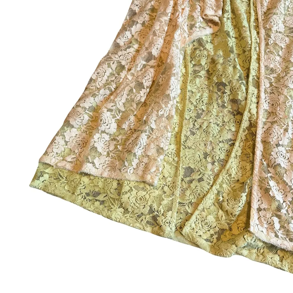 Free People FP One Solene Creme Peach High Low Maxi Skirt Stretch Lace Med NWT - Image 8