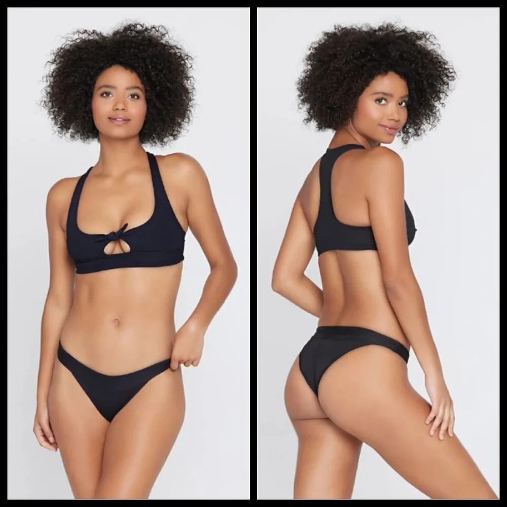 💕L*SPACE💕 Ribbed Bikini Tara Top + Veronica  Bottoms Black XS NWT - Image 5