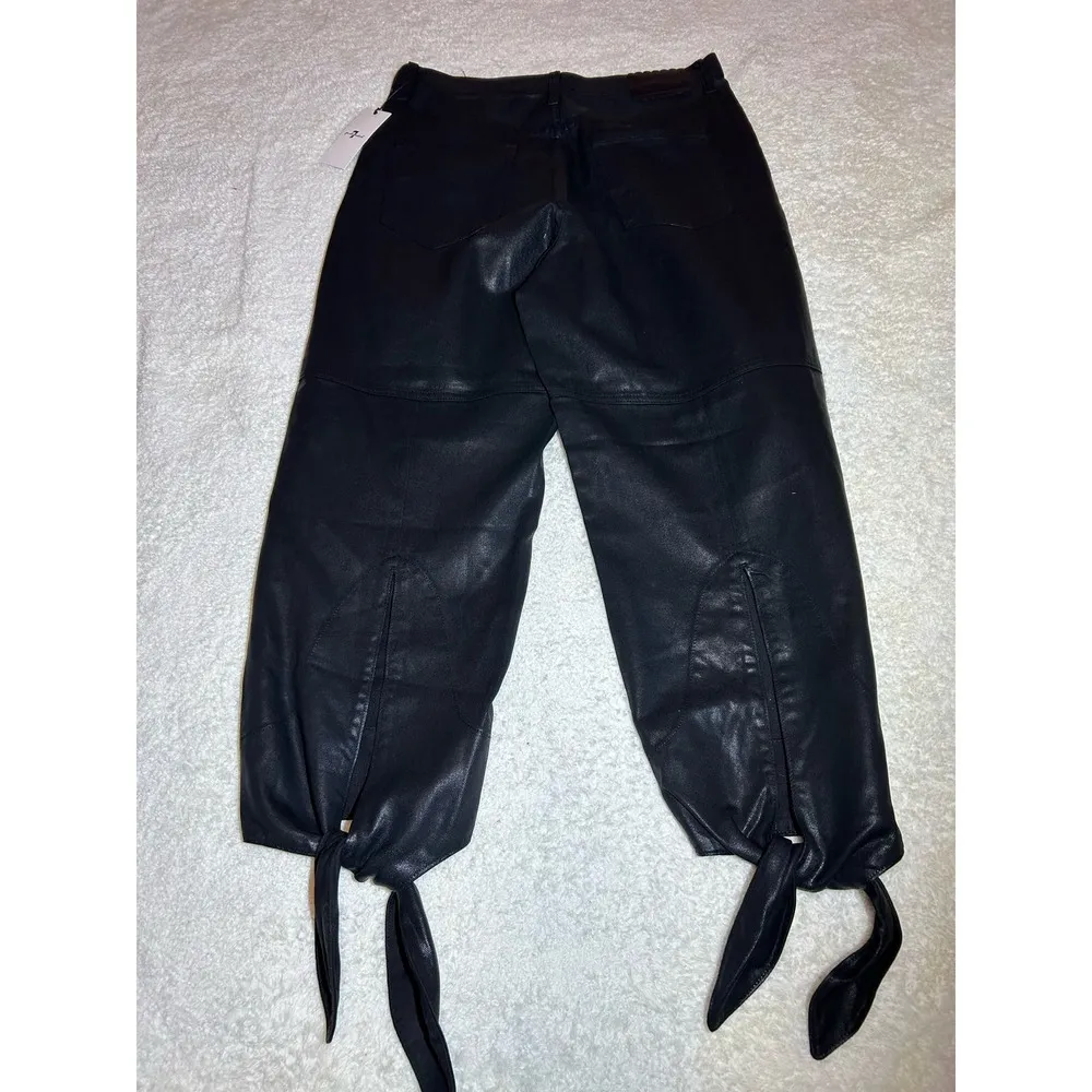 $278 NWT 7 For All Man Kind Black‎ Balloon Tie Pants Size 32 - Image 12
