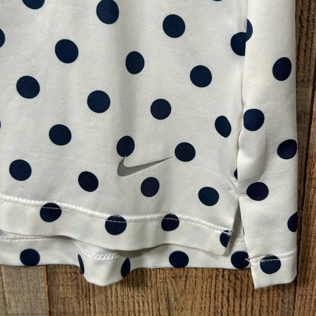 Nike Golf Women’s Large Sleeveless Polo Dri-Fit Polka Dot White Navy - Image 4