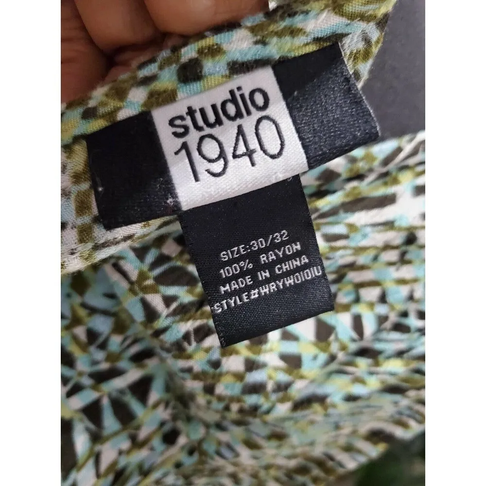 Studio 1940 Women Multicolor Rayon Sleeveless Scoop Neck Long Maxi Dress Size 32 - Image 8