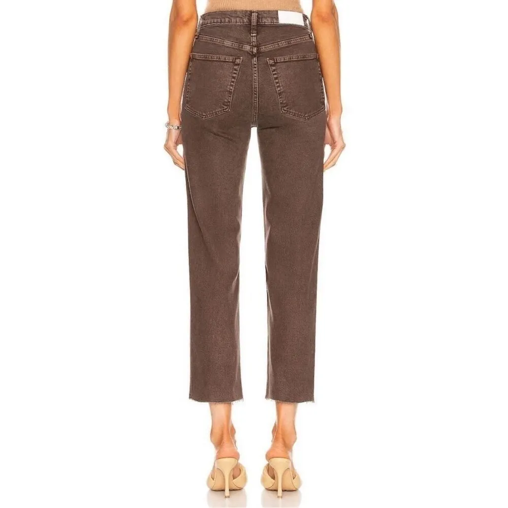 RE/DONE 70s Ultra High-Rise Stove Pipe Jeans in Washed Chocolate Size 29 NWT - Image 4