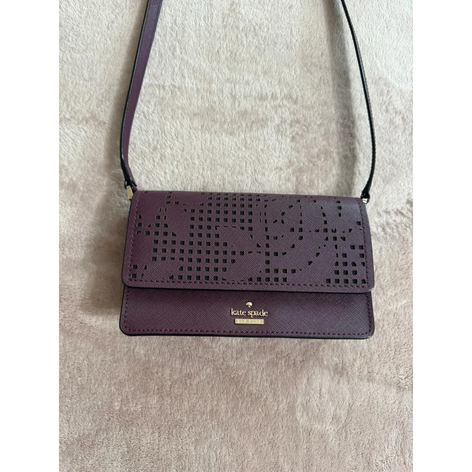 Kate Spade Women's Zip Crossbody Deepplum Purple‎ Leather New - Image 12