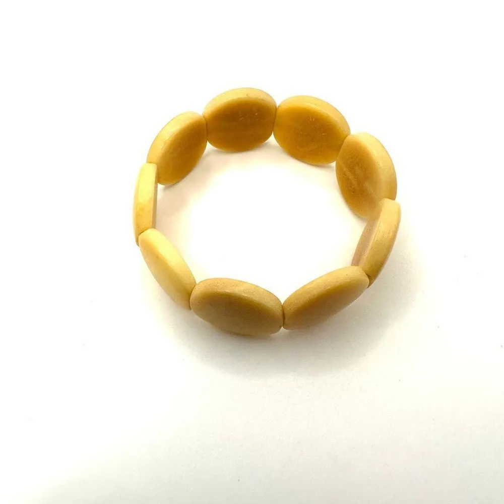 Yellow tagua but stretchy bracelet - Image 5